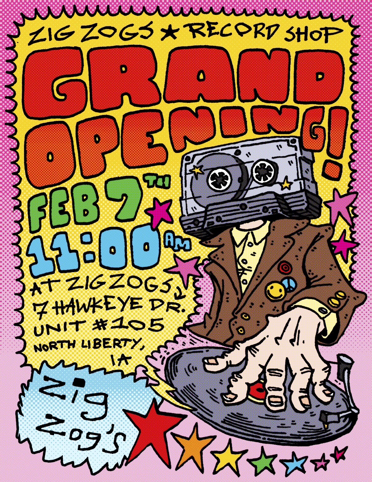 Zig Zog's grand opening art
